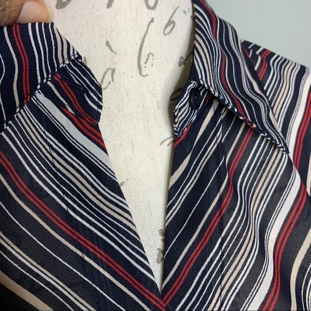 Emma James Stripped Front Tie Blouse - Picture 3 of 7
